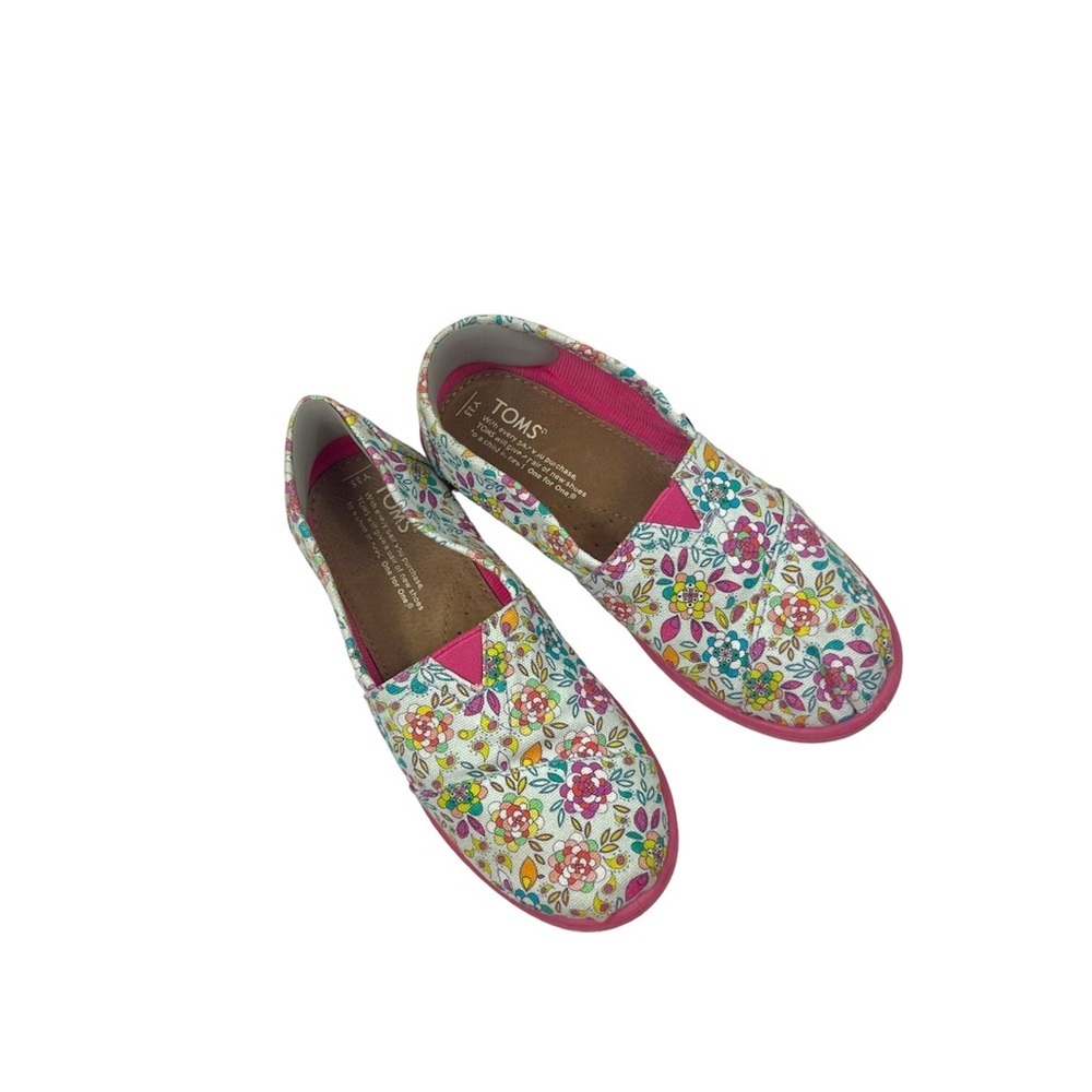 Toms Alpargata Spring Floral Flats Shoes size 3.5 Y